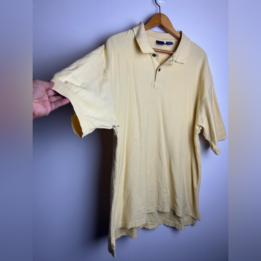 Vintage Men Pendleton Polo Shirt Size L  Yellow Butter 100% cotton Natural - Picture 3 of 13